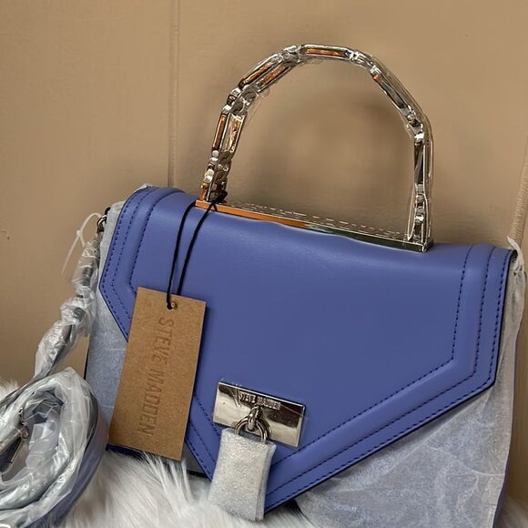 NWT Steve Madden (Ginevra) Lock/Satchel Crossbody - Purple - Picture 5 of 12